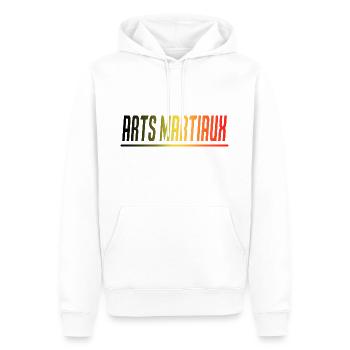 ARTS MARTIAUX CADEAU SPORT BELGIQUE - Sweat à capuche Premium bio Homme - blanc - Devant - Nico (187cm)