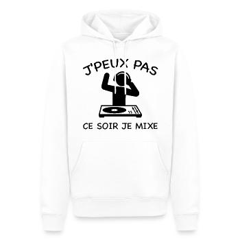 Ich kann nicht mixen - DJ - Männer Premium Bio Hoodie - Weiß - Vorne - Nico (187cm)
