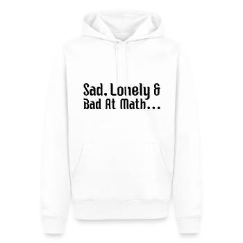 sad, lonely and bad at math - Sweat à capuche Premium bio Homme - blanc - Devant - Nico (187cm)