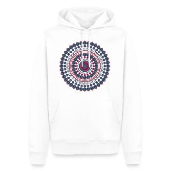 MANDALA / YOGA / MÉDITATION - Sweat à capuche Premium bio Homme - blanc - Devant - Nico (187cm)