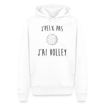 j'peux pas j'ai voley - Sweat à capuche Premium bio Homme - blanc - Devant - Nico (187cm)