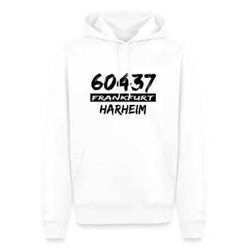 60437 Frankfurt Harheim - Männer Premium Bio Hoodie - Weiß - Vorne - Nico (187cm)