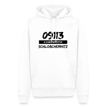 09113 Schloßchemnitz tshirt Chemnitz Sachsen - Männer Premium Bio Hoodie - Weiß - Vorne - Nico (187cm)