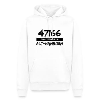47166 Alt Hamborn Duisburg - Männer Premium Bio Hoodie - Weiß - Vorne - Nico (187cm)