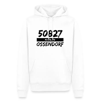 50827 Köln Ossendorf - Männer Premium Bio Hoodie - Weiß - Vorne - Nico (187cm)