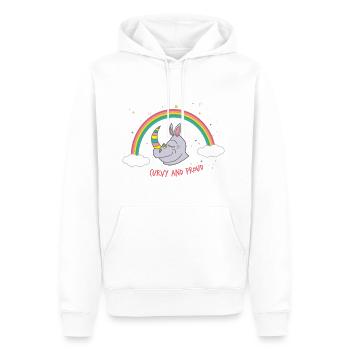 Curvy and Proud Rhino - Sweat à capuche Premium bio Homme - blanc - Devant - Nico (187cm)