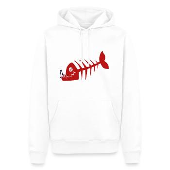 Freaky Fisch Skelett Pirat schlecht. rot - Männer Premium Bio Hoodie - Weiß - Vorne - Nico (187cm)
