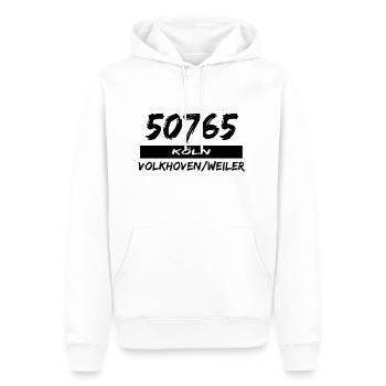 50765 Köln Volkhoven Weile - Männer Premium Bio Hoodie - Weiß - Vorne - Nico (187cm)