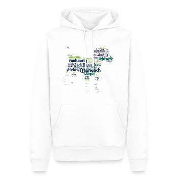 Jack Russell Wordcloud Charakterisika - Männer Premium Bio Hoodie - Weiß - Vorne - Nico (187cm)
