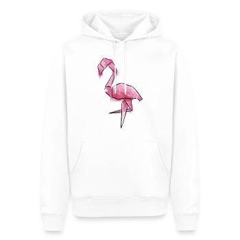 Flamingo im trendigen Wasserfarben-Look - Männer Premium Bio Hoodie - Weiß - Vorne - Nico (187cm)