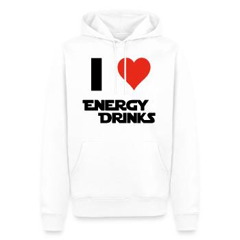 I Love Energy Drinks - Geschenkidee - Männer Premium Bio Hoodie - Weiß - Vorne - Nico (187cm)