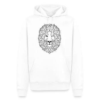 Löwe Geometric - Männer Premium Bio Hoodie - Weiß - Vorne - Nico (187cm)