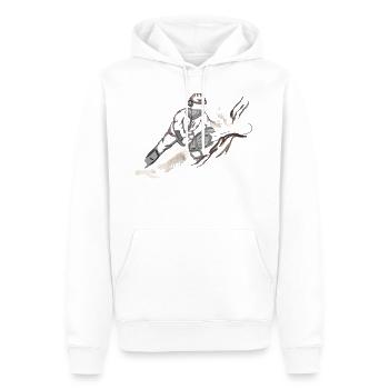 Lumberjack with chainsaw - Men’s Premium Organic Hoodie - white - Front - Nico (187cm)