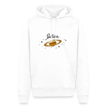 Saturne - Sweat à capuche Premium bio Homme - blanc - Devant - Nico (187cm)
