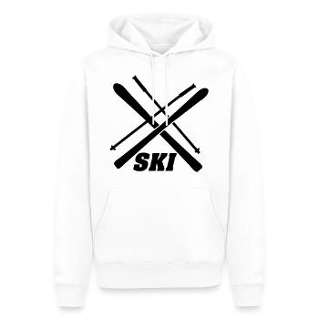 Ski,Ski fahren,Skiing,Apres ski,freeski,freeskiing - Männer Premium Bio Hoodie - Weiß - Vorne - Nico (187cm)