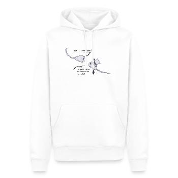 Le spermato élégant - Sweat à capuche Premium bio Homme - blanc - Devant - Nico (187cm)