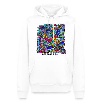 chaos inside - Männer Premium Bio Hoodie - Weiß - Vorne - Nico (187cm)