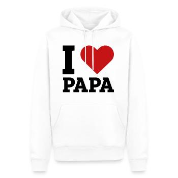 Ich liebe Papa I love Dad Vatertagsgeschenk - Männer Premium Bio Hoodie - Weiß - Vorne - Nico (187cm)
