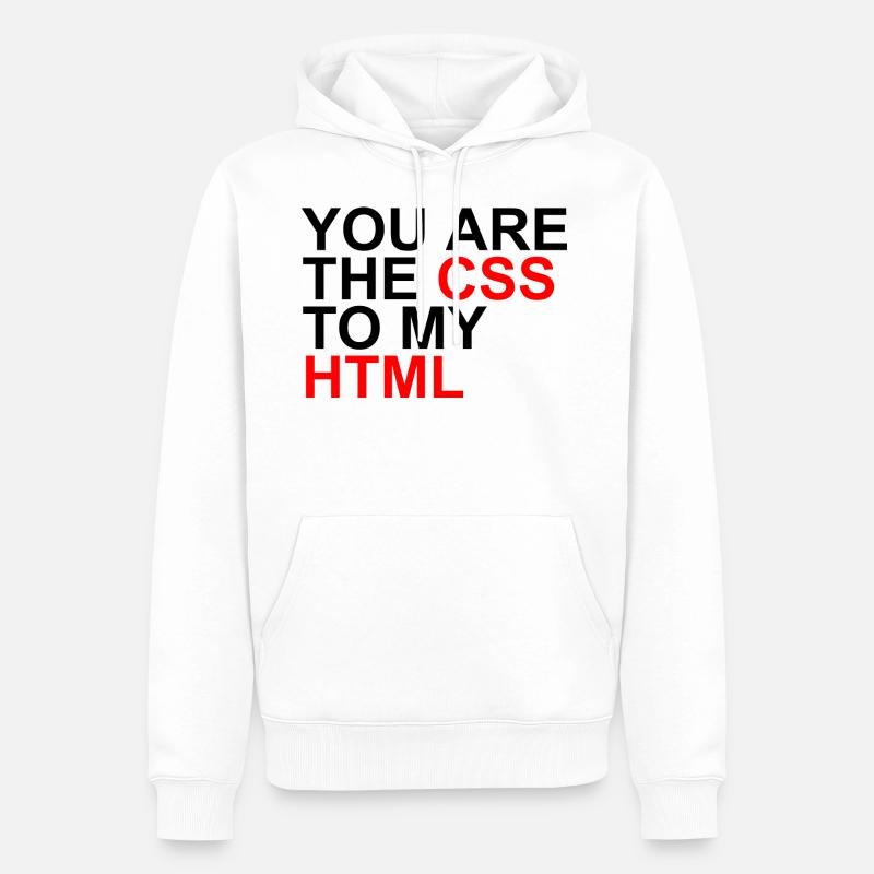 css à mon html - Sweat à capuche Premium bio Homme - blanc