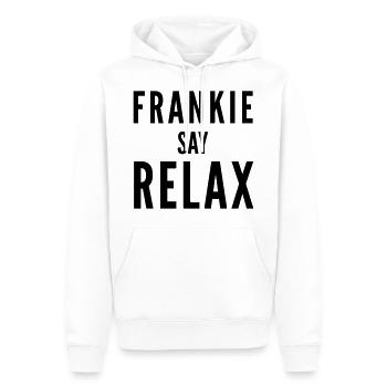 THE FASHION TEE - FRANKIE SAY RELAX BLACK - Männer Premium Bio Hoodie - Weiß - Vorne - Nico (187cm)
