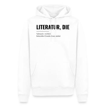 Literatur - Männer Premium Bio Hoodie - Weiß - Vorne - Nico (187cm)
