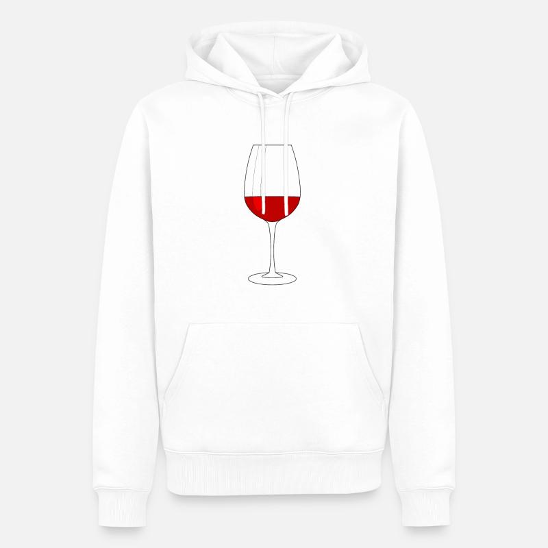 Weinglas - Männer Premium Bio Hoodie - Weiß