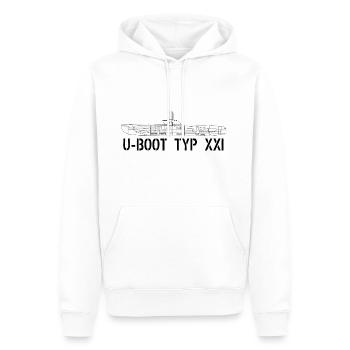 Submarine type XXI - Men’s Premium Organic Hoodie - white - Front - Nico (187cm)