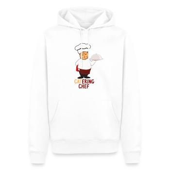 Traiteur chef chat cuisinier chat bouillant - Sweat à capuche Premium bio Homme - blanc - Devant - Nico (187cm)