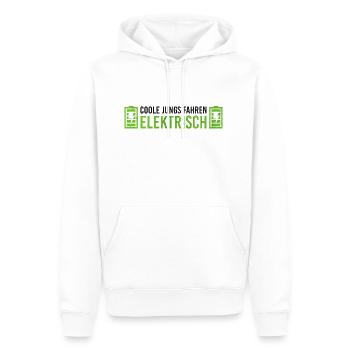 Elektroauto Coole Jungs fahren elektrisch E Auto - Männer Premium Bio Hoodie - Weiß - Vorne - Nico (187cm)