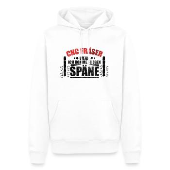 CNC Fräser Zerspaner Dreher Späne lustiger Spruch - Männer Premium Bio Hoodie - Weiß - Vorne - Nico (187cm)