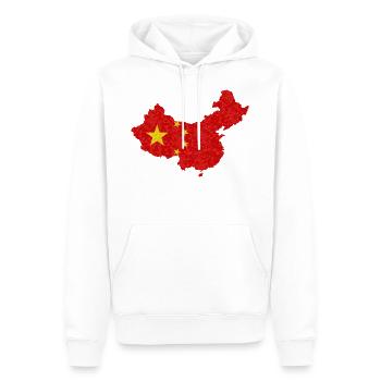 Drapeau de la Chine Drapeau chinois Polygone - Sweat à capuche Premium bio Homme - blanc - Devant - Nico (187cm)