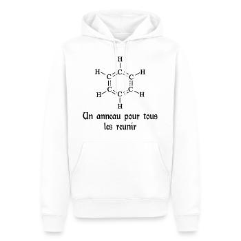 Humour Film - Sweat à capuche Premium bio Homme - blanc - Devant - Nico (187cm)
