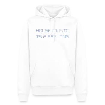House Music Is A Feeling. For The Love Of House - Men’s Premium Organic Hoodie - white - Front - Nico (187cm)