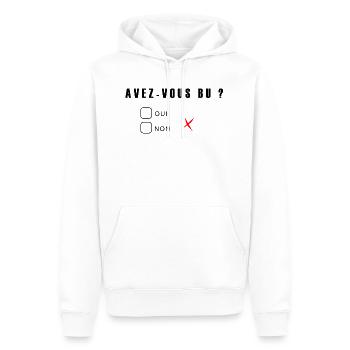 avez vous bu - Sweat à capuche Premium bio Homme - blanc - Devant - Nico (187cm)
