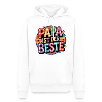 Papa est le meilleur – Jeu de couleurs Pop Art - Sweat à capuche Premium bio Homme - blanc - Devant - Nico (187cm)