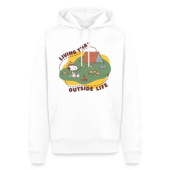 Peanuts Camping Living That Outside Life - Men’s Premium Organic Hoodie - white - Front - Nico (187cm)