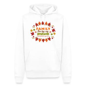 Familien-Thanksgiving 2026 Leaf Burst - Männer Premium Bio Hoodie - Weiß - Vorne - Nico (187cm)