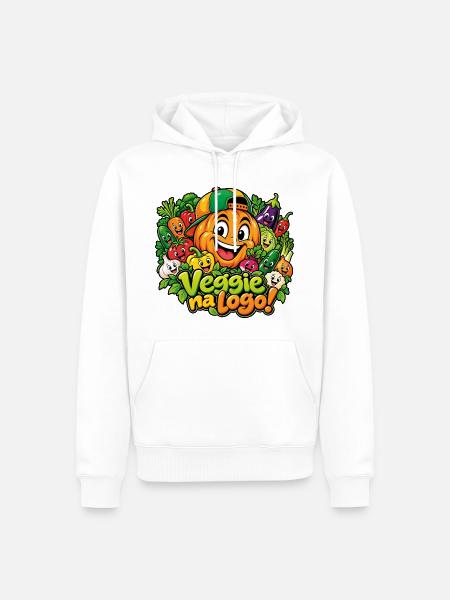 Veggie na Logo - Männer Premium Bio Hoodie - Weiß