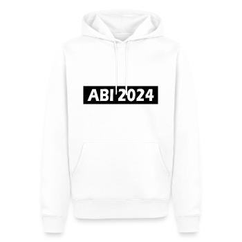 Abi 2024 - Männer Premium Bio Hoodie - Weiß - Vorne - Nico (187cm)