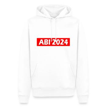 Abi 2024 - Männer Premium Bio Hoodie - Weiß - Vorne - Nico (187cm)