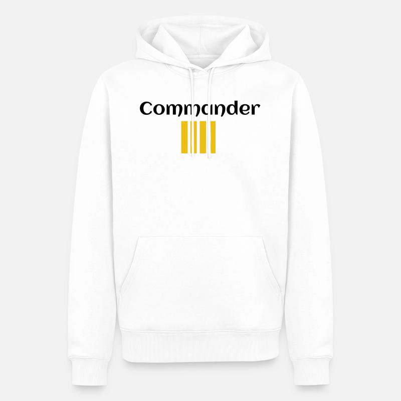 Commandant - Sweat à capuche Premium bio Homme - blanc