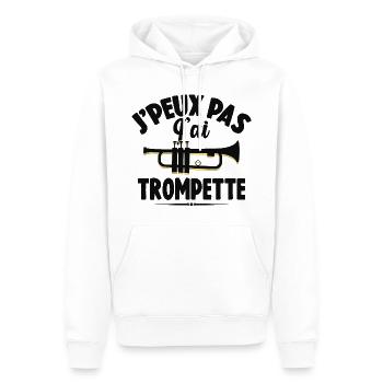 Je Peux Pas J'ai Trompette Instrument À Vent - Sweat à capuche Premium bio Homme - blanc - Devant - Nico (187cm)