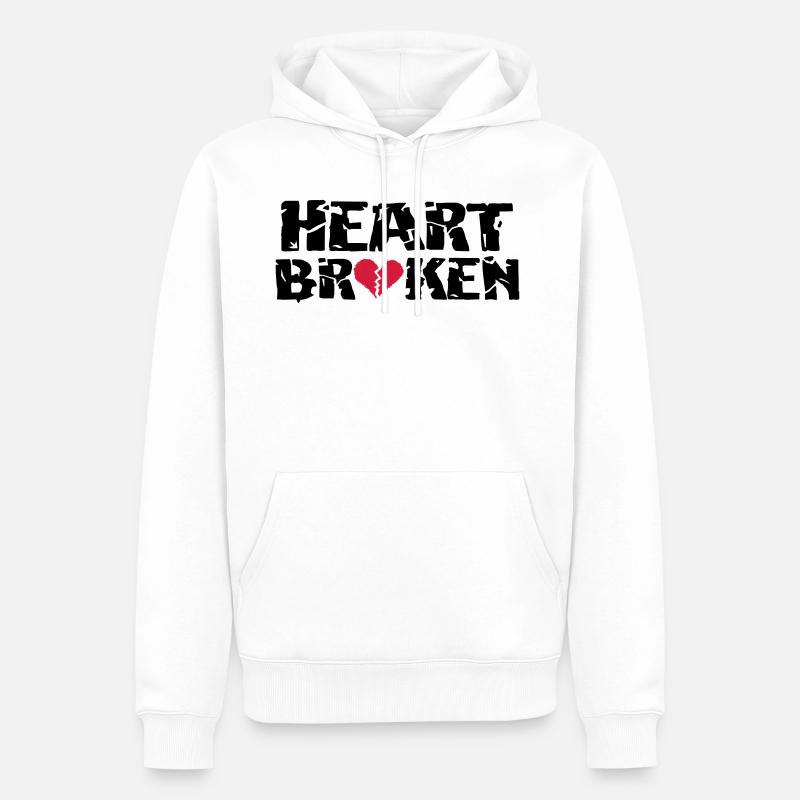 Herz <3Broken - Männer Premium Bio Hoodie - Weiß