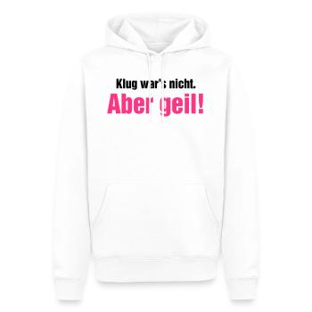 Klug war's nicht aber geil Wochenende krasse Party - Männer Premium Bio Hoodie - Weiß - Vorne - Nico (187cm)