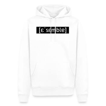 ASSEMBLEUR LOUD FONT - SIMPLE - Sweat à capuche Premium bio Homme - blanc - Devant - Nico (187cm)