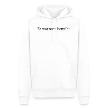 Schule: Er war stets bemüht. - Männer Premium Bio Hoodie - Weiß - Vorne - Nico (187cm)