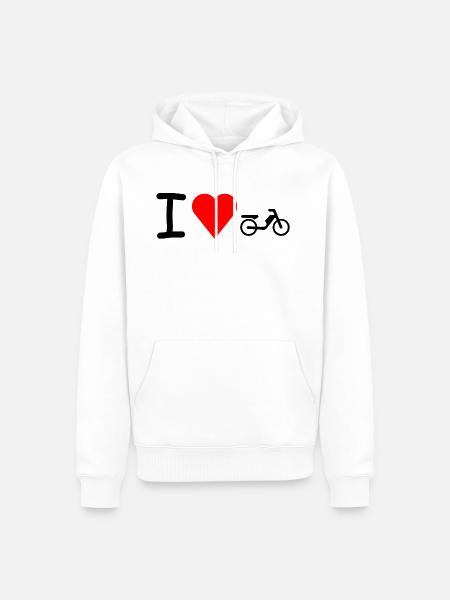 Jeg elsker knallert knallert knallert - Herre Premium økologisk hoodie - hvid