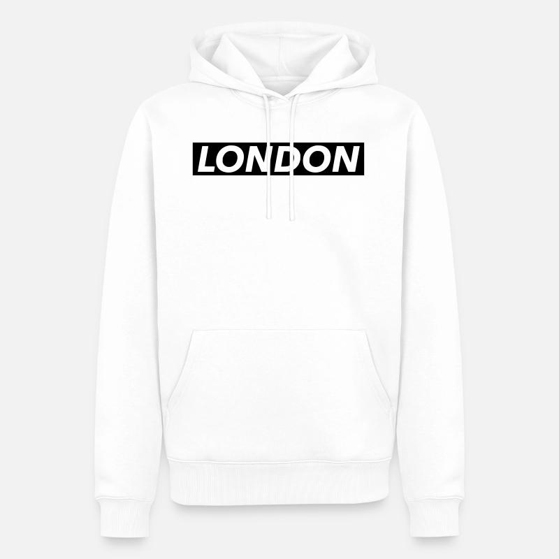 Londres - Sweat à capuche Premium bio Homme - blanc