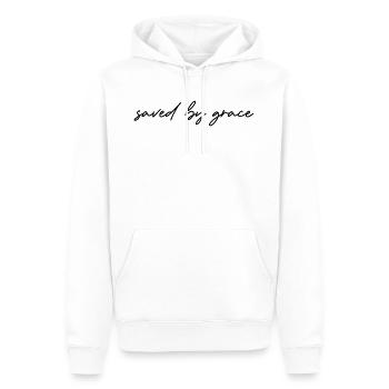 saved by grace - Sweat à capuche Premium bio Homme - blanc - Devant - Nico (187cm)