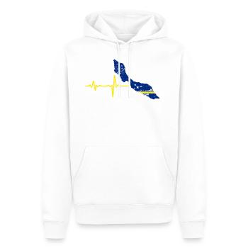 Heartbeat Curaçao cadeau - Sweat à capuche Premium bio Homme - blanc - Devant - Nico (187cm)